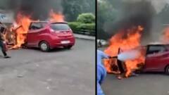 પંચમહાલના ગોધરા-લુણાવાડા હાઇવે પર કારમાં આગ, સદનસીબે કોઈ જાનહાનિ ન થઈ