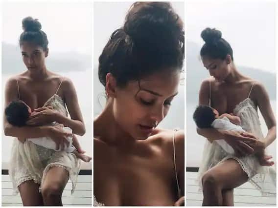 Photos: Actress Lisa Haydon Breastfeeding His Daughter, Pics Storme On