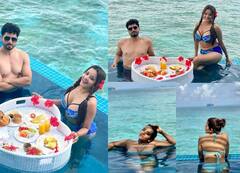 ब्लू बिकनी पहन पूल में उतरीं Monalisa, पति Vikrant Singh के साथ Maldives छुट्टियां मनाती आईं नजर