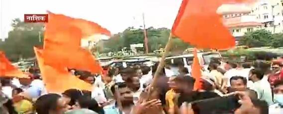 Nashikमध्ये शिवसेनेच्या महिला आक्रमक, Narayan Rane विरुध्द जोरदार घोषणाबाजी ABP Majha