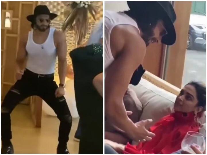 Ranveer Singh had a lot of fun on mothers birthday dance video with Deepika went viral Video: मां के बर्थडे पर धमाल मचाते हुए नजर आए Ranveer Singh, 'नशे सी चढ़ गई' गाने पर शर्ट उतारकर Deepika Padukone के साथ की जमकर की मस्ती