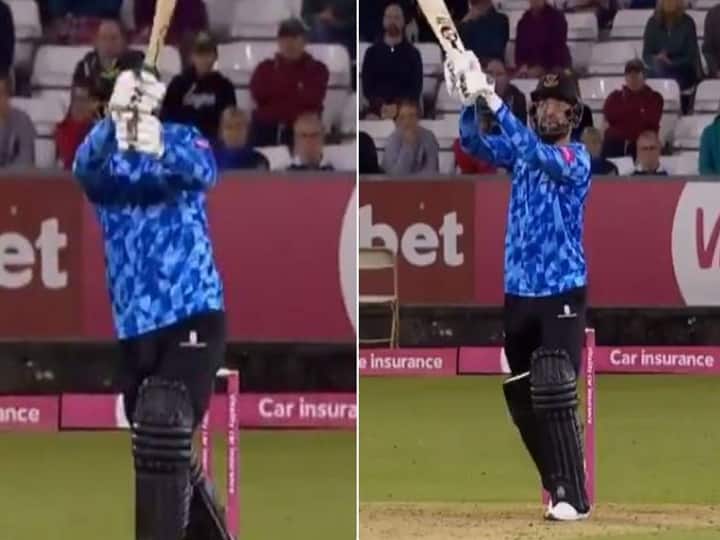 Rashid Khan T20 Blast, played knock of 27 runs just in 9 balls for the Sussex राशिद खान ने 9 गेंद 27 रन जड़कर दिलाई टीम को जीत, हेलीकॉप्टर शॉट का वीडियो वायरल हुआ