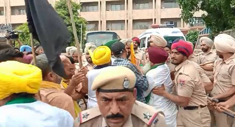 BJP president protests in Jalandhar, clashes between farmers and police, several farmers injured ਬੀਜੇਪੀ ਪ੍ਰਧਾਨ ਦਾ ਜਲੰਧਰ 'ਚ ਵਿਰੋਧ, ਕਿਸਾਨਾਂ ਤੇ ਪੁਲਿਸ 'ਚ ਹੋਈ ਝੜਪ, ਜ਼ਖਮੀ ਹੋਏ ਕਈ ਕਿਸਾਨ 