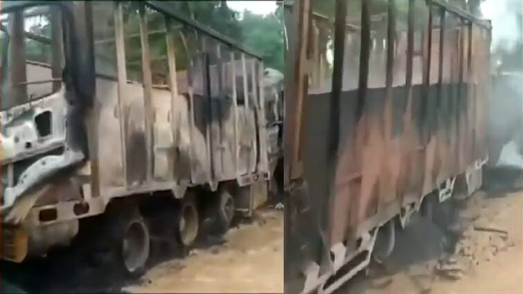 Assam: 5 people died after miscreants set ablaze seven trucks near Dismao village Assam: వాహనాలకు నిప్పంటించిన దుండగులు.. ఐదుగురు సజీవదహనం