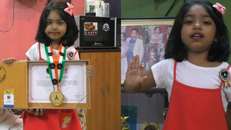 North 24 paragana Madhyamgram 5 years girl Indian book of records with her dance gesture Madhyamgram: ২৮ সেকেন্ডে অবলীলায় ৫২টি নাচের মুদ্রা, রেকর্ড গড়ল ৫ বছরের খুদে