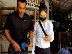 लंच के लिए होटल पहुंचे Kim Sharma और Leander Paes, खूबसूरत अटायर में दिखा ये जोड़ा