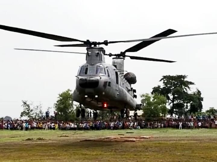 India Air Force Chinook Helicopter Flew in Buxer after Emergency Landing People Chants Bharat Mata Ki Jai ann Buxar News: चिनूक के उड़ते ही गूंजा ‘भारत माता की जय’, इमरजेंसी लैंडिंग के बाद चौथे दिन ठीक हुआ विमान