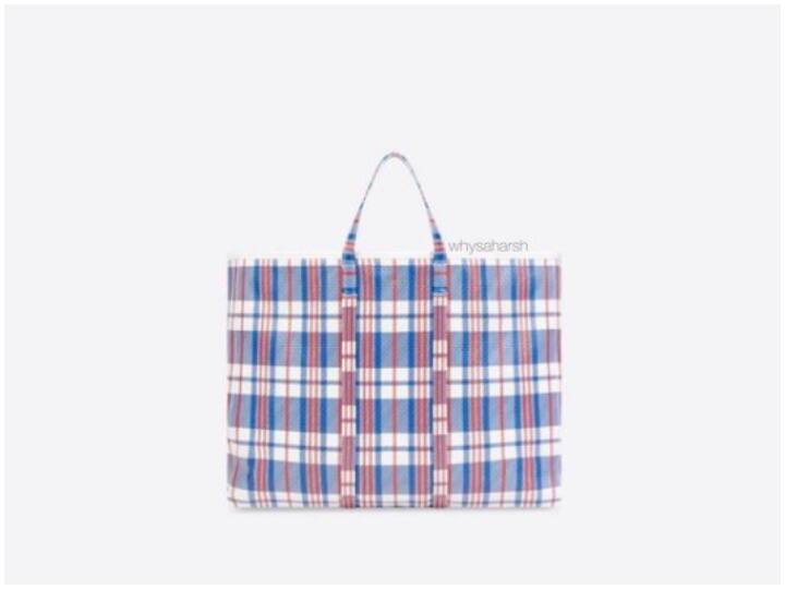 Balenciaga shopper bag photo viral Looks like desi thaila priced at Rs 1.5 lakh डेढ़ लाख की कीमत वाले बैग का फोटो वायरल, लोगों ने कहा इतने दाम में तो आ जाएगी कार