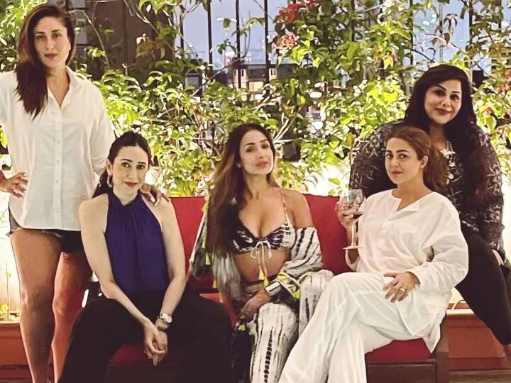Kareena Kapoor Khan shares picture with her girl gang see photo Glamour Overloaded: Kareena Kapoor Khan ने गर्ल गैंग के साथ शेयर की तस्वीर, शॉर्ट्स में बेबो तो ब्रा में Malaika का दिखा ग्लैमरस अंदाज