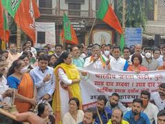 Maharashtra News: महाराष्ट्र में मंदिरों को फिर से खोलने की मांग को लेकर बीजेपी का प्रदर्शन, कार्यकर्ताओं ने बजाई घंटियां और शंख