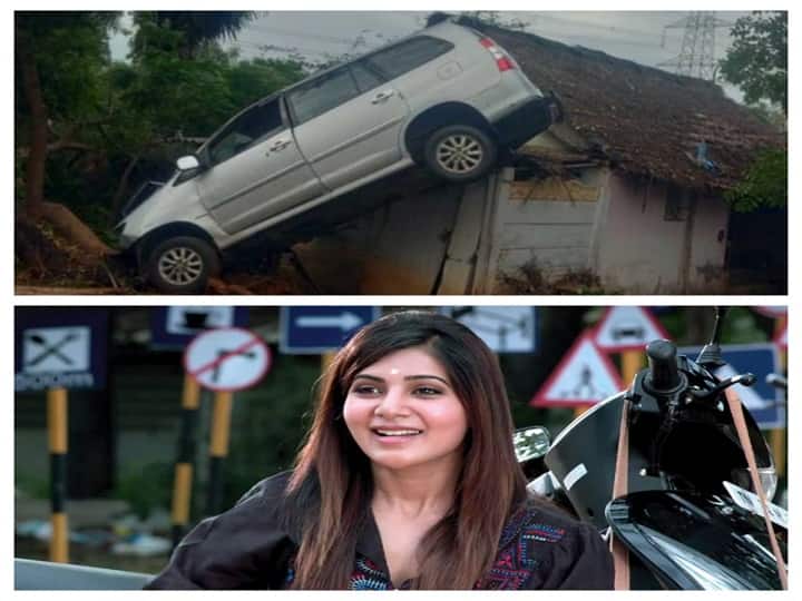 6 people traveling in a car in a road accident in Cuddalore பத்து எண்றதுக்குள்ள சமந்தா பட பாணியில் காரை பார்க் செய்த நபர்...!