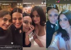 Swara Bhaskar party: Coolest दुल्हनिया Rhea Kapoor और Sonam Kapoor के साथ पार्टी करती नजर आईं Swara Bhaskar, देखिए तस्वीरें