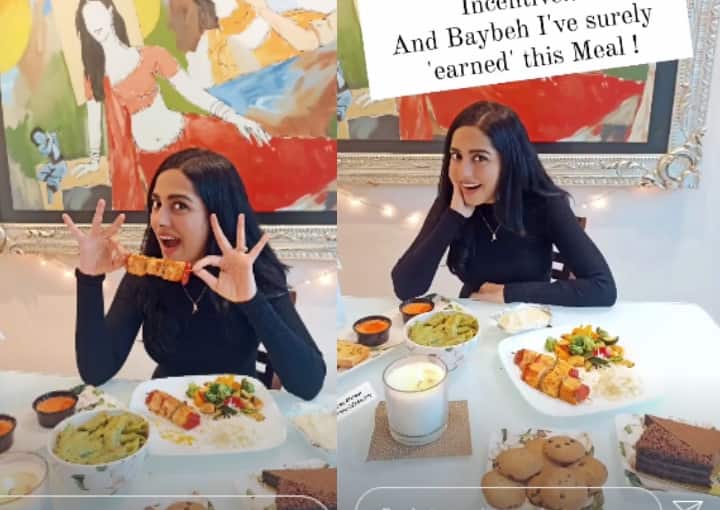 actress amrita rao treated herself with restaurant food after 19 months, see the pics 19 महीनों बाद Amrita Rao ने खाया Restaurant का खाना, डिशेज को देखकर दिया ऐसा रिएक्शन