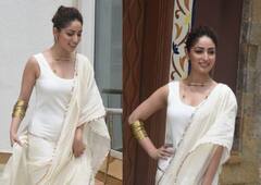 Yami Gautam: फिल्म Bhoot Police के प्रमोशन में व्हाइट साड़ी पहनकर पहुंचीं Yami Gautam, Flaunt किए ट्रेडिशनल 'Dejhoor' Earrings