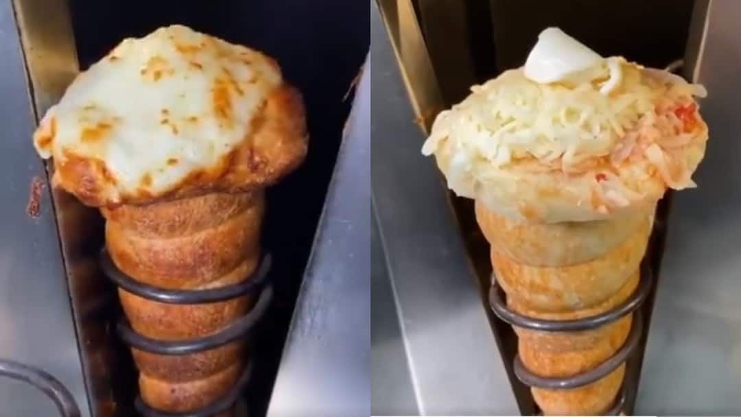Have you ever tried pizza cone? Food trend goes viral, know in details Conical Pizza Viral: কখনও পিৎজা কোন খেয়ে দেখেছেন? সোশ্যাল মিডিয়ায় এখন এটাই ট্রেন্ডিং