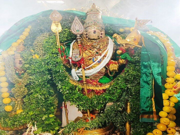 Thiruchendur Temple Festival: திருச்செந்தூர் ஆவணித் திருவிழா 8-ம் நாள்: பச்சை சாத்தி எழுந்தருளிய சண்முகர்!