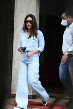 Kareena Kapoor ब्लू डेनिम और प्रिंटेड शर्ट पहनकर घर से निकलीं बाहर, काले चश्मों ने लुक को बना दिया खास