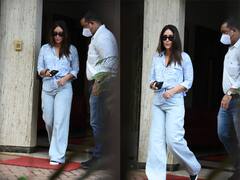 Kareena Kapoor ब्लू डेनिम और प्रिंटेड शर्ट पहनकर घर से निकलीं बाहर, काले चश्मों ने लुक को बना दिया खास