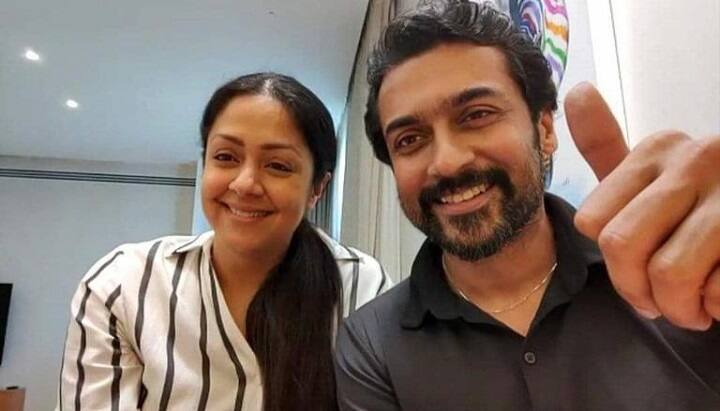 actor surya jyothika unboxing video of IFF mel award for Soorarai Pottru---url video Surya Jyothika Unboxing Video: சூரரைப்போற்று விருது.. வைரல் ஹிட்டடிக்கும் சூர்யா ஜோதிகா வீடியோ..!