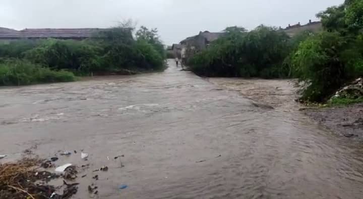 Gujarat Monsoon : heavy rainfall start in Amreli, two inch rains in Dungar village of Amreli સૌરાષ્ટ્રમાં વરસાદનું આગમનઃ અમરેલીના ડુંગર ગામે ધોધમાર 2 ઇંચ વરસાદ, નદીમાં આવ્યું પૂર