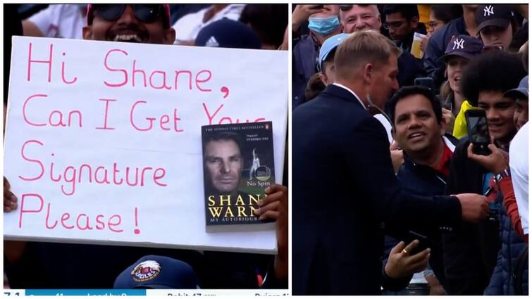 IND Vs ENG: Indian Fan Held Placard For Shane Warne's Autograph, Spinner Fulfils His Wish In Style - Watch Video IND Vs ENG: Indian Fan Held Placard For Shane Warne's Autograph, Spinner Fulfils His Wish In Style - Watch Video