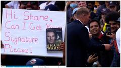 IND Vs ENG: Indian Fan Held Placard For Shane Warne's Autograph, Spinner Fulfils His Wish In Style - Watch Video
