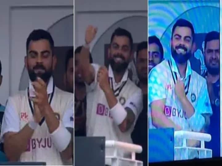 Ind vs Eng: Indian skipper virat kohli celebrates rohit sharma test century at oval Rohit Sharma Test Century: அடி அடி பிலீவர் அடி.. ரோஹித் ஷர்மாவின் செஞ்சுரியைக் கொண்டாடிய கோலி..!