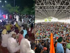 Karnal Farmers Protest: महापंचायत और मार्च के बाद अब करनाल में मिनी सचिवालय के गेट पर धरने पर बैठे किसान, देखें फोटो