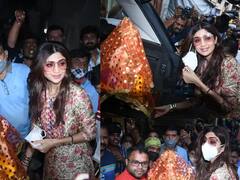 Ganesh Chaturthi Celebration : बाप्पाला घेण्यासाठी Shilpa Shetty पोहोचली लालबागला, पाहा फोटो