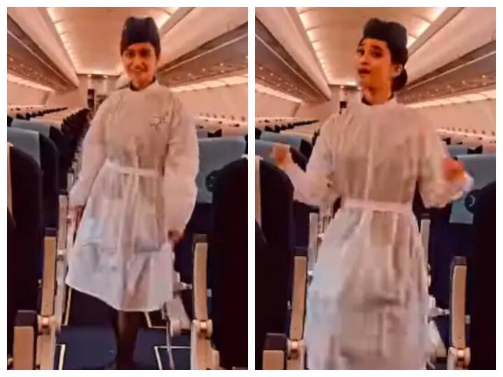IndiGo air hostess dances to Manike Mage Hithe on empty flight Viral video has 13 million views IndiGo Air Hostess ने खाली फ्लाइट में किया Manike Mage Hithe पर डांस, बार-बार देखा जा रहा है Video