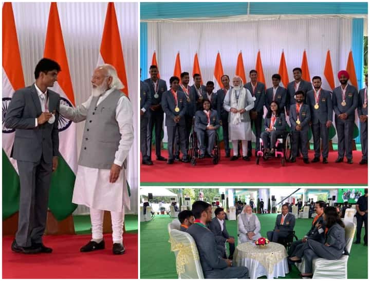 प्रधानमंत्री नरेंद्र मोदी ने आज अपने आवास पर भारत के पैरालम्पिक दल से मुलाकात की और उन्हें सम्मानित किया. इस दौरान खिलाड़ियों ने उन्हें अपने हस्ताक्षर वाला एक स्टोल भेंट किया, उन्होंने गले में पहन रखा था. भारतीय पैरा एथलीट पांच स्वर्ण, आठ रजत और छह कांस्य समेत 19 पदक जीतकर तोक्यो से लौटे जो अब तक खेलों में भारत का सर्वश्रेष्ठ प्रदर्शन है. भारत पदक तालिका में 24वें स्थान पर रहा.
