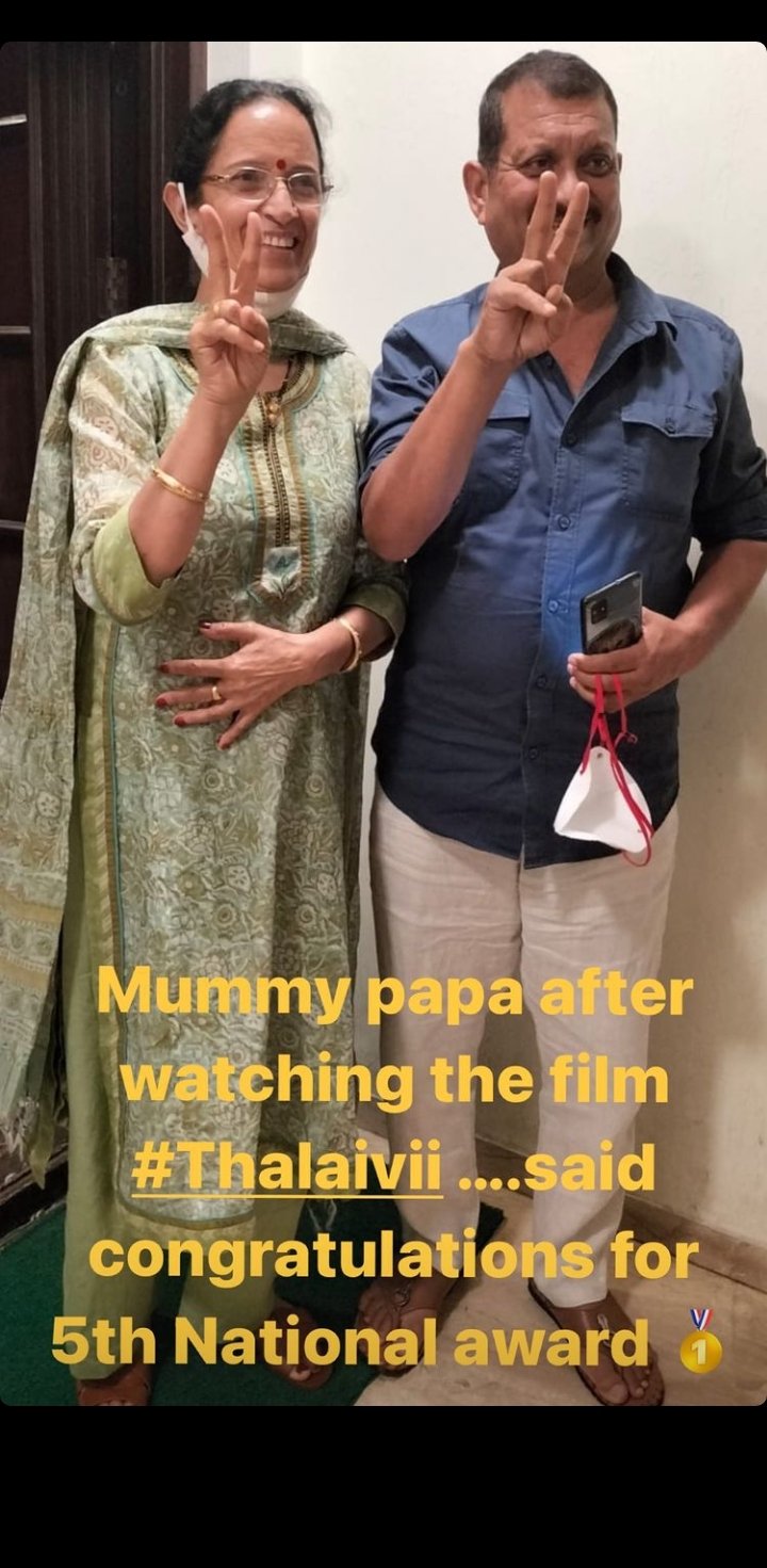 Kangana Ranaut's parents predict 5th National Award for her after watching 'Thalaivi'