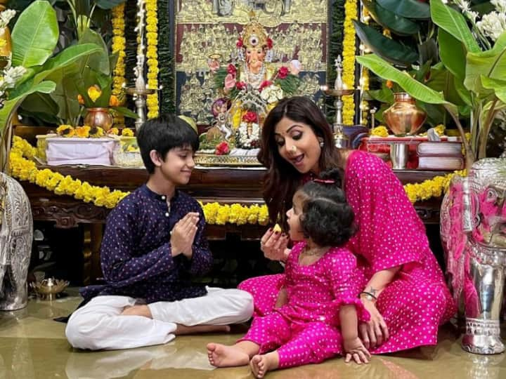 Ganesh Chaturthi 2021: Shilpa Shetty Celebrates Festival With Kids Viaan & Samisha Amid Raj Kundra Controversy, See Pics