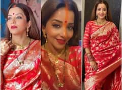 Bigg Boss Fame Bhojpuri Sensation Monalisa Decked Up Like A New Bride For Teej Celebrations- See Pics