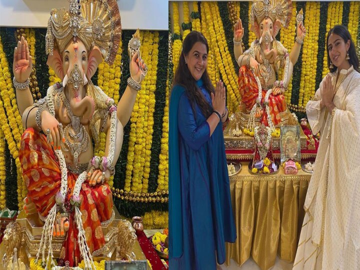 Have a look at Sara's Ganesh Chaturthi celebrations with mom Amrita Singh