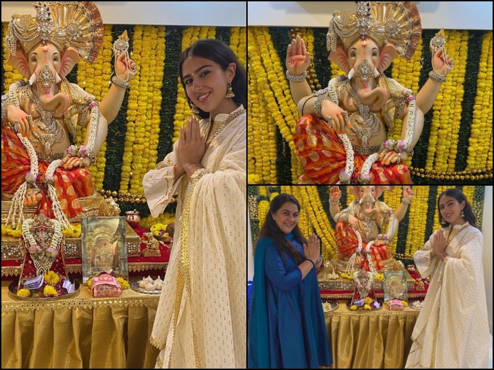 Sara Ali Khan Celebrates Ganesh Chaturthi With Mommy Amrita Singh, Shares  PICS