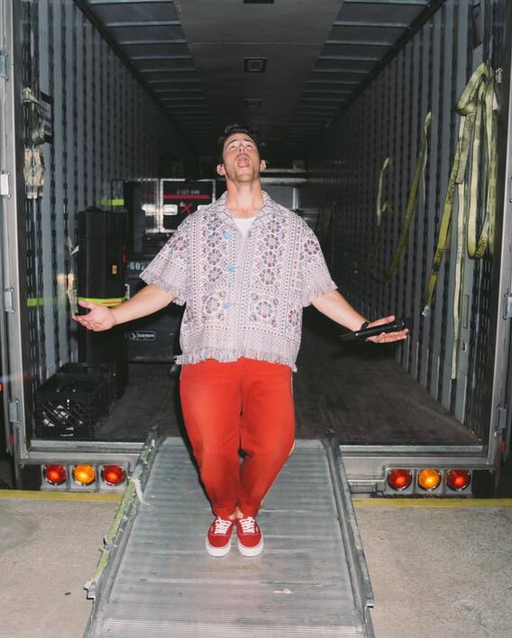 Nick Jonas Photoshoot Wearing A Shirt Made From Solapur Sheet Chadar