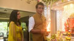 Ganesh Chaturthi 2021: বাড়িতে গণেশ আরাধনা, প্রসাদ বিলি সোনু সুদের