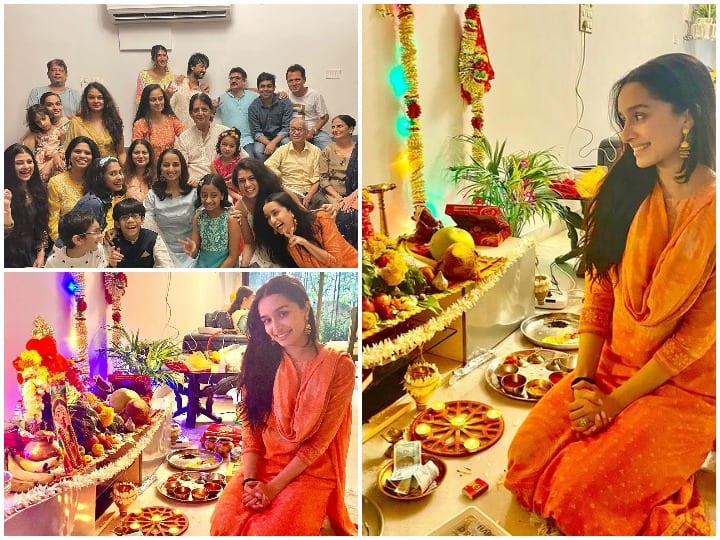 Shraddha Kapoor celebrated Ganesh Chaturthi with the whole family Shraddha Kapoor ने ऐसे किया घर में गणपति का स्वागत, पूरे परिवार के साथ Inside Photos वायरल