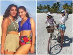 In Pics: ब्लू फ्लोरल बिकिनी में Sara Ali Khan ने बढ़ाया इंटरनेट का पारा, मालदीव वैकेशन की तस्वीरें आई सामने