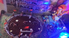 In Pics : बेळगावात आंतरराष्ट्रीय कुस्तीपटूने गणपती समोर साकारला कुस्तीचा आखाडा