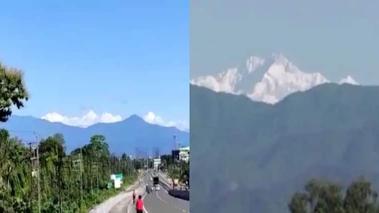 Darjeeling Kangchenjunga Visible From Siliguri Locals elated Kangchenjunga: সমতলের মেঘমুক্ত আকাশের ক্যানভাসে ধরা দিল কাঞ্চনজঙ্ঘা, উচ্ছ্বসিত শিলিগুড়িবাসী