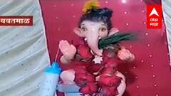 Ganeshotsav 2021 : लशीच्या कुपीवर बाप्पा विराजमान! यवतमाळच्या ओम गणेश मंडळाचा अनोखा देखावा