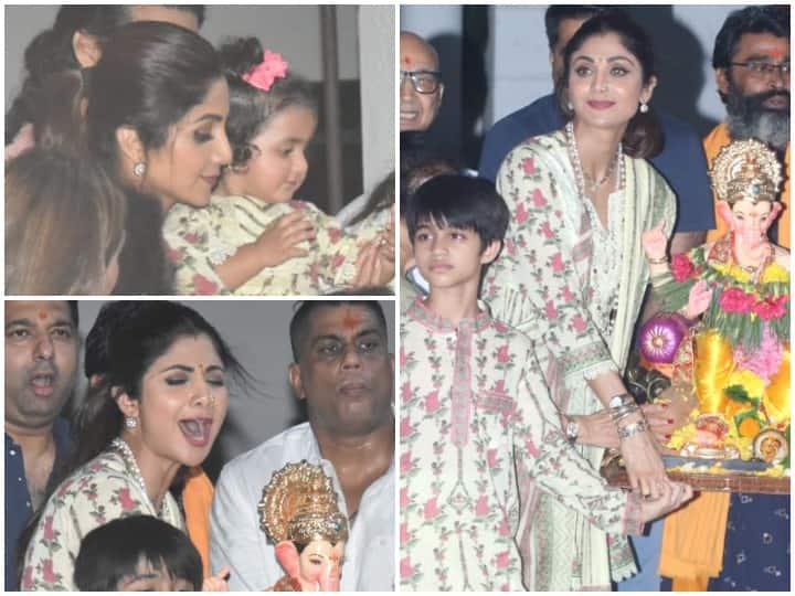 बॉलीवुड अभिनेत्री शिल्पा शेट्टी ने बप्पा को अपने घर से विदा कर दिया है. इस दौरान शिल्पा शेट्टी के गणेश विसर्जन की कुछ खास तस्वीरें हम आपके लिए लेकर आए हैं जिन्हें आप आगे की स्लाइड्स में देख सकते हैं. (Photo Credit: Manav Manglani)