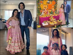 IN PICS | Sunny Leone Celebrates Ganesh Chaturthi With Family, Looks Ethereal In Pink