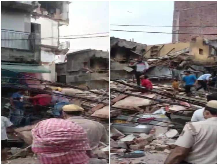 Delhi: A three-storey building collapsed in the Sabzi Mandi area in malka ganj Delhi Building Collapse: दिल्ली के मलकागंज इलाके में तीन मंजिला इमारत गिरी, मलबे में कई लोगों के दबे होने की आशंका