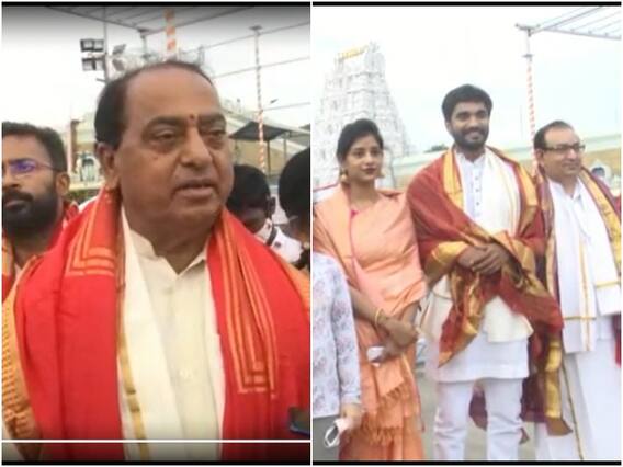 Tirumala Visit: తిరుమల శ్రీవారిని దర్శించుకున్న తెలంగాణ మంత్రి ఇంద్రకరణ్ రెడ్డి, ఎంపీ భరత్
