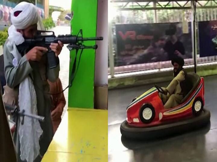 The Taliban played in the theme park in the excitement of capturing Afghanistan. Viral video on social media! ரோலர் கோஸ்டர், பொம்மை கார்.. தீம் பார்க்கில் விளையாடிய தலிபான்கள்.. வைரலாகும் வீடியோ!