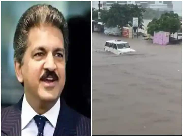 Video of Mahindra Bolero viral amidst heavy rain in Gujarat, Anand Mahindra gave this reaction पानी को चीरती हुई ऐसे निकली Bolero, आनंद महिंद्रा बोले- ये देखकर तो मैं भी हूं हैरान