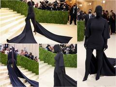 Met Gala 2021: Kim Kardashian Covers Herself Head-To-Toe In A Black Balenciaga Outfit; See Pics